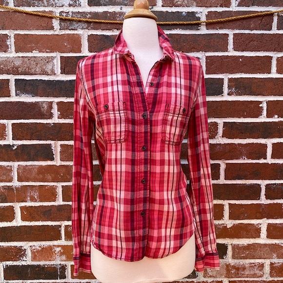 Mudd Tops - 4for $20 Mudd medium pink and white plaid shirt